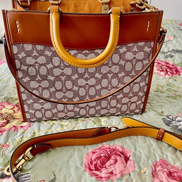 Coach Signature Jacquard Rogue Satchel 0 EUC - Picture 1 of 16
